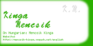 kinga mencsik business card